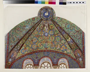 Drawing of Mosaics in the Vault of the Chancel of San Vitale, Ravenna, 1884